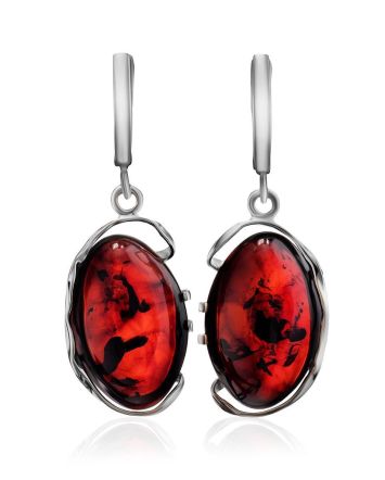Drop Amber Earrings In Sterling Silver The Vivaldi, image 