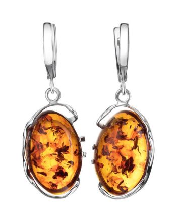 Drop Amber Earrings In Sterling Silver The Vivaldi, image 
