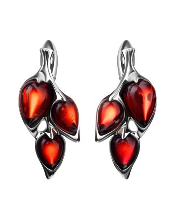 Floral Amber Earrings In Sterling Silver The Verbena, image 