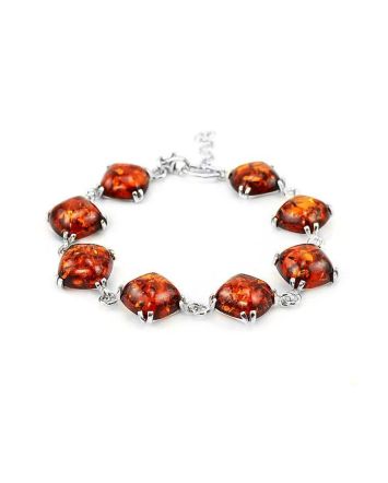 Cognac Amber Bracelet In Sterling Silver The Byzantium, image 