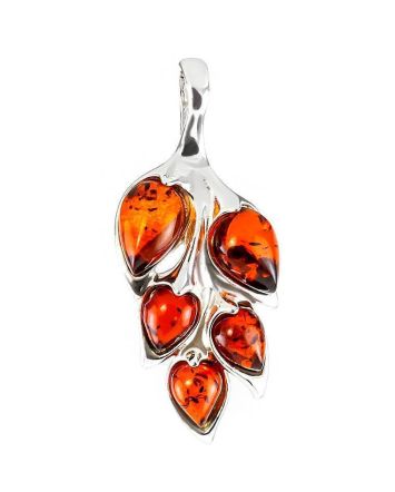 Floral Amber Pendant In Sterling Silver The Verbena, image 