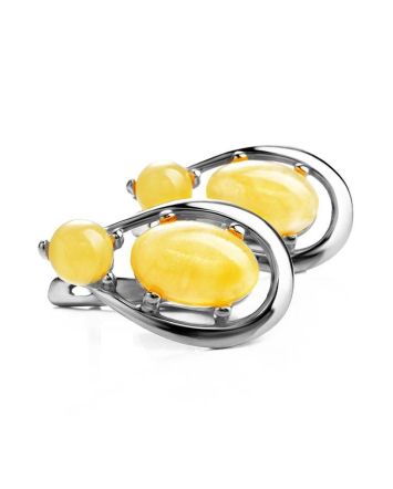 Butterscotch​ Amber Earrings In Sterling Silver The Prussia, image 