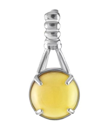 Refined Honey Amber Pendant In Sterling Silver The Shanghai, image 