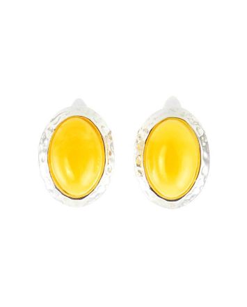 Honey Amber Earrings In Sterling Silver The Hermitage, image 
