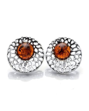 Cherry Amber Earrings In Sterling Silver The Venus, image 