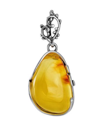 Honey Amber Pendant In Sterling Silver The Toscana, image 