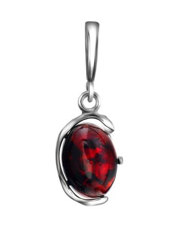 Oval Amber Pendant In Sterling Silver The Vivaldi, image 