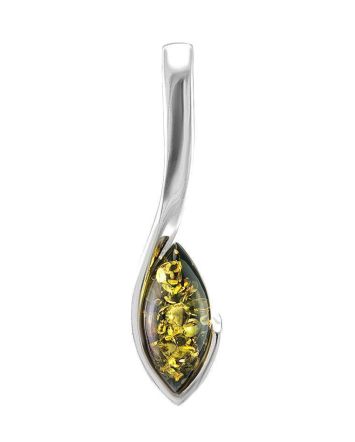 Refined Green Amber Pendant In Sterling Silver The Adagio, image 