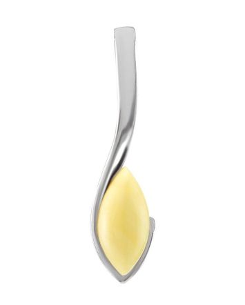 Delicate Honey Amber Pendant In Sterling Silver The Adagio, image 