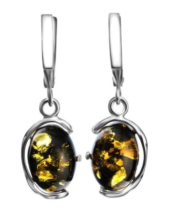 Drop Amber Earrings In Sterling Silver The Vivaldi, image 