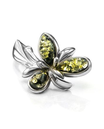 Refined Green Amber Pendant In Sterling Silver The Verbena, image 