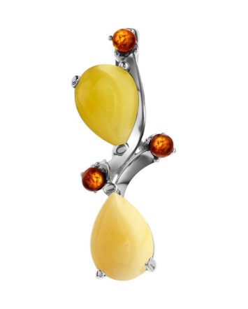 Multicolor Amber Pendant In Sterling Silver The Symphony, image 