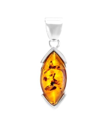 Amber Pendant In Sterling Silver The Petal, image 