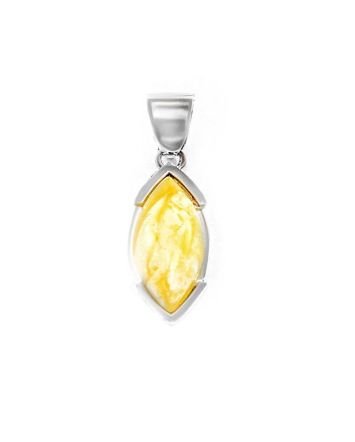 Amber Pendant In Sterling Silver The Petal, image 