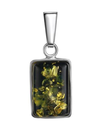 Geometric Amber Pendant In Sterling Silver The Copenhagen, image 