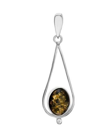 Green Amber Pendant In Sterling Silver The Sultan, image 