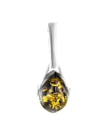 Green Amber Pendant In Sterling Silver The Twinkle, image 