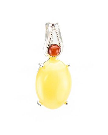 Bright Amber Pendant In Sterling Silver The Prussia, image 