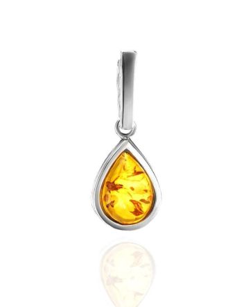 Cognac Amber Pendant In Sterling Silver The Fiori, image 