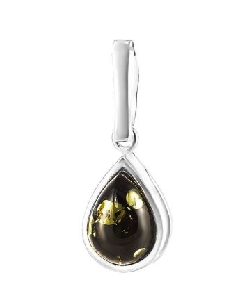 Green Amber Pendant In Sterling Silver The Fiori, image 