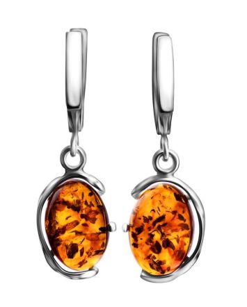 Drop Amber Earrings In Sterling Silver The Vivaldi, image 