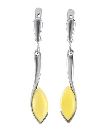 Adorable White Amber Earrings In Sterling Silver The Adagio, image 