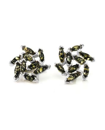 Latch Back Amber Earrings In Sterling Silver The Dahlia, image 