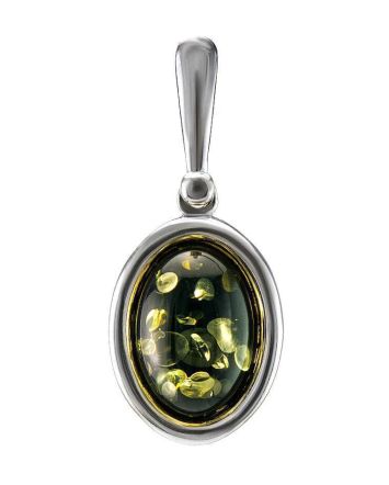 Green Amber Pendant In Sterling Silver The Goji, image 