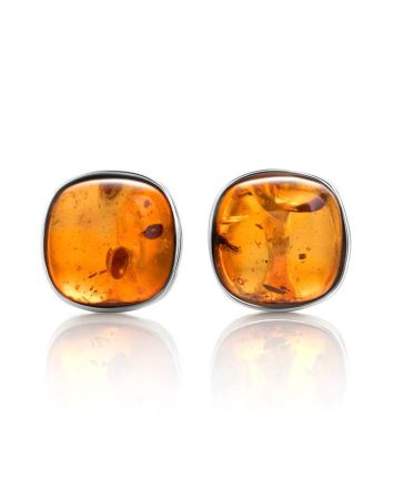Cognac Amber Earrings In Sterling Silver The Copenhagen, image 