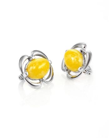 Amber Earrings In Sterling Silver The Violet, image 