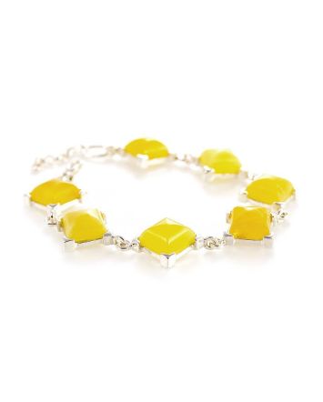 Link Amber Bracelet In Sterling Silver The Athena, image 