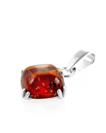 Square Amber Pendant In Sterling Silver The Byzantium, image 