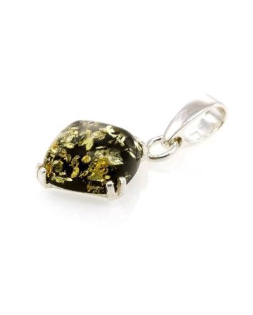 Square Amber Pendant In Sterling Silver The Byzantium, image 