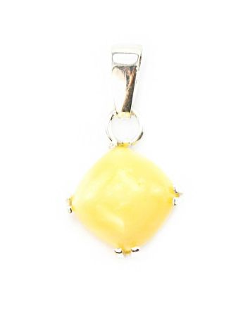 Minimalistic Amber Pendant In Sterling Silver The Byzantium, image 