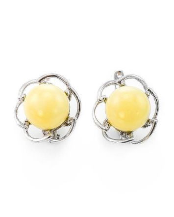Honey Amber Earrings In Sterling Silver The Daisy, image 