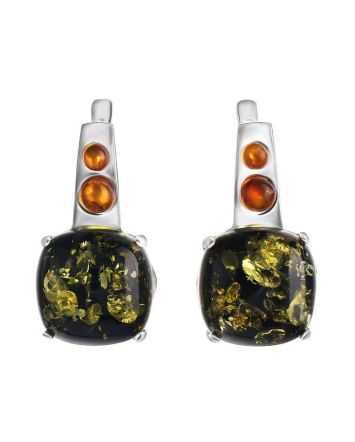 Multicolor Amber Earrings In Sterling Silver The Prussia, image 