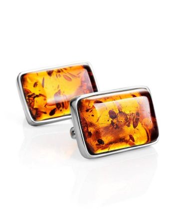 Geometric Amber Earrings In Sterling Silver The Copenhagen, image 