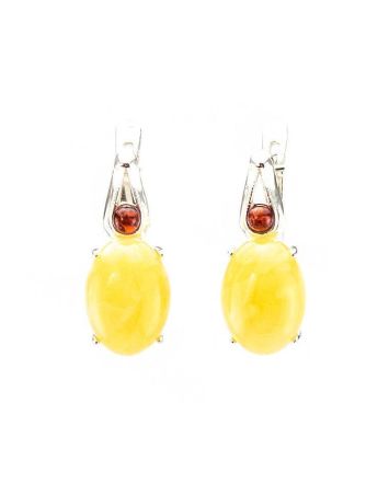 Adorable Honey Amber Earrings In Sterling Silver The Prussia, image 