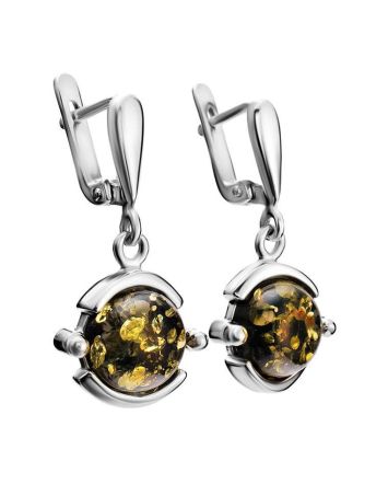 Drop Amber Earrings In Sterling Silver The Sphere, image 