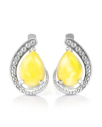 Honey Amber Earrings In Sterling Silver The Acapulco, image 