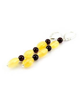Two Tone Amber Dangles In Sterling Silver The Bohemia, image 