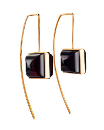 Cherry Amber Earrings In Gold The Ovation, image 