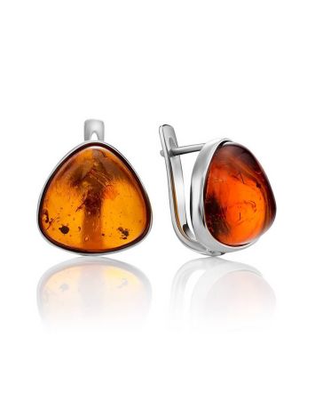 Cognac Amber Earrings In Sterling Silver The Astoria, image 