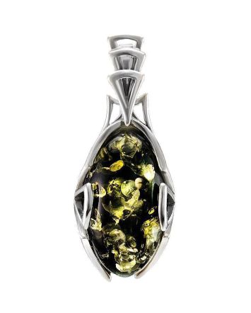 Green Amber Pendant In Sterling Silver The Rendezvous, image 