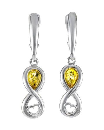 Lemon Amber Earrings In Sterling Silver The Amour, image 