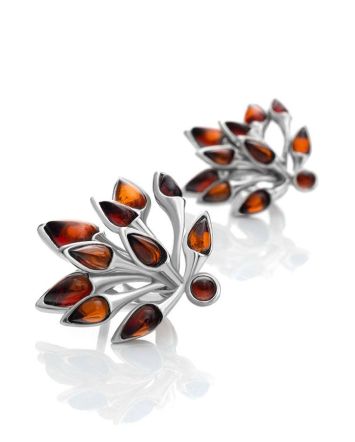 Amber Earrings In Sterling Silver, image 