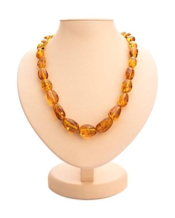 Cognac Amber Beaded Necklace, image 