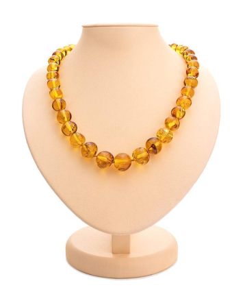 Lemon Amber Beaded Necklace, image 