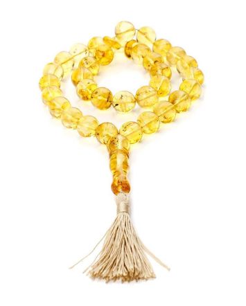 Islamic 33 Lemon Amber Prayer Beads, image 