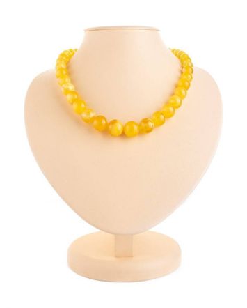 Bold Butterscotch Amber Beaded Necklace, image 